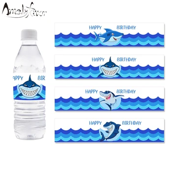 Ryklys Temą Buteliuko Etiketės Po Jūra Dekoro grandiozinis Renginys Baby Shower Gimtadienio Dekoracijas Prekių Asmeninį Wrapper