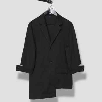 S-6XL!!Vyriški vasaros originalus dizainerio tamsiai departamento neformalus hem slim Britų verslo laisvalaikio kostiumas vyriški paltai