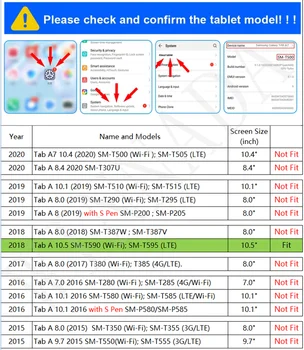 Samsung Galaxy Tab 10.5 T590 atveju SM-T590 T595 Tablet 10.5 colio 2018 redakcija šarvai TPU+PC atsparus smūgiams Stovo Dangtelis