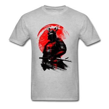 Samurajus Warrior Viršūnes Šalto Stiliaus Juoda Raudona marškinėliai Vyrams Herojus T Shirts, Japonija, Anime, Trišakiai Medvilnės Drabužius pėstininkas su kardu Marškinėlius