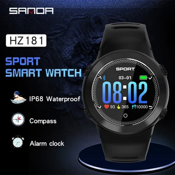 SANDA Sporto Smart Watch Vyrų IP68 Vandeniui Širdies ritmo Monitorius Kraujo Spaudimas Fitneso Apyrankę Vyrų Smartwatch 