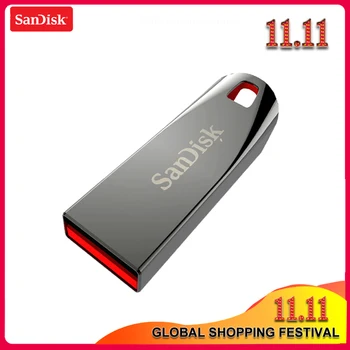 Sandisk CRUZER CZ71 USB FLASH DRIVE USB 2.0 64GB 32GB 16GB mini Pen Drives USB2.0 PenDrives Parama Europos Sąjungos Oficialusis Patikra 11753