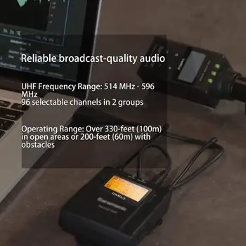 Saramonic UHF Bevielio Mikrofono Sistema su XLR Plug-in Siųstuvas, Imtuvo Mazgo & Kameros tvirtinimas Vlog Interviu YouTube