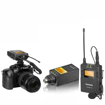 Saramonic UHF Bevielio Mikrofono Sistema su XLR Plug-in Siųstuvas, Imtuvo Mazgo & Kameros tvirtinimas Vlog Interviu YouTube