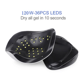 SAULĖ BQ5T Palieskite Mygtuką Nagų Lempa 120W 36LED UV Lempos Profesionalios Fototerapijos Nagų Gelio Džiovinimo Lempą Auto Quick Dry Manikiūro Lempa