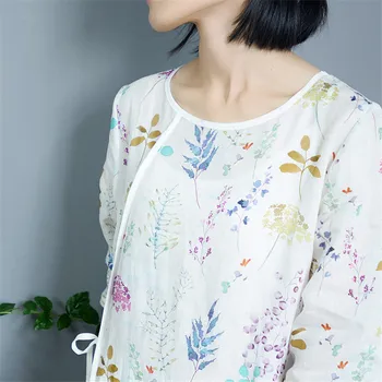 SCUWLINEN 2020 m. Pavasario Vasaros Suknelė Vintage Kinų stiliaus Print O-kaklo Trys Ketvirtį Rankovės Jungiamąją Plonas Ramės (kiniškosios dilgėlės Ilgos Suknelės S876