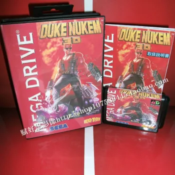 Sega MD žaidimas - Duke nukem 3D su dėžute ir Instrukcija 16 bitų Sega MD žaidimas Kasetė Megadrive Genesis sistema