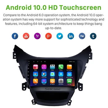 Seicane 2Din 9 Colių Android 10.0 Automobilio Radijo Galvos Padalinys 2011 m. 2012 m. 2013 m Hyundai Elantra GPS Multimedia Player Paramos Wifi RDS 57171