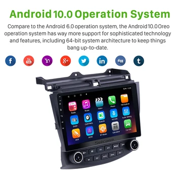 Seicane Android 10.0 10.1 Colių Lietimui jautrus ekranas automobilio Radijo, GPS Navigacija 2003 2004 2005 2006 2007 Honda Accord 7 su 