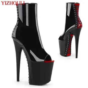 Seksualus 8 colių stiletto batai, kirto jungiamąją padais, 20 cm, kulniukai už modelis klubą, rezultatus, ašigalio šokių bateliai