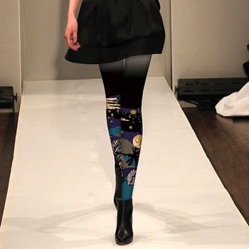 Seksualus, kūrybingas pėdkelnės netikrą didelės kojinės moteriškos kojinės, apatiniai virš kelio kojinės moterų spausdinti kojinės Antblauzdžiai Kelnės