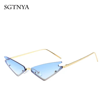 SGTNYA naujas mados cat eye akiniai nuo saulės moterų modelių laukinių spalvingi akiniai nuo saulės tendencija asmenybės UV400 akiniai 9856