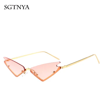 SGTNYA naujas mados cat eye akiniai nuo saulės moterų modelių laukinių spalvingi akiniai nuo saulės tendencija asmenybės UV400 akiniai