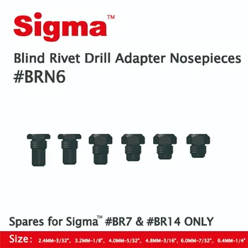 Sigma #BRN6 Nosepieces nustatyti taikoma TIK Sigma firminių SUNKIŲJŲ belaidžius aklai kniedės gręžimo adapteriai #BR7 #BR14