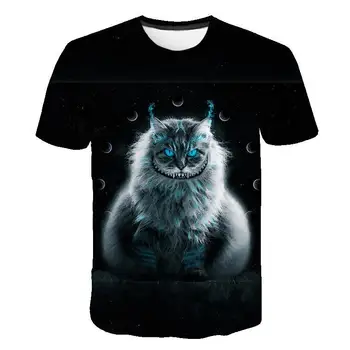 Siyah ve beyaz kedi T-shirt sevimli kedi greta 3DT t-Shirt elenceli kedi gmlek T-shirt yaz Atsitiktinis kadn st T-shirt