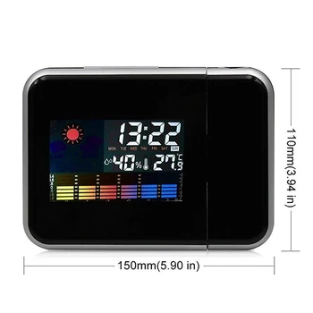 Skaitmeninis Laikrodis-Žadintuvas Sienos Projekcija Oro LCD Ekranas Atidėti Signalą Dual Lazerio Pasukti Laikrodžio Spalvotas Ekranas Stalas Žiūrėti