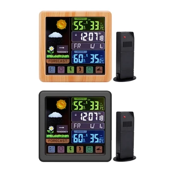 Skaitmeninis LCD Oro Stoties Termometras su Drėgmėmačiu su Belaidžių Jutiklių, Orų Prognozė, Laiko rodymą ir Juodos Nakties Šviesos