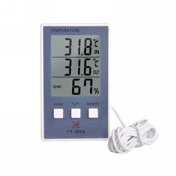 Skaitmeninis Termometras su Drėgmėmačiu Patalpų Lauko Temperatūros Drėgmės Matuoklis C/F su LCD Ekranu Jutiklis Zondas, Oro Stotis Hot pardavimas