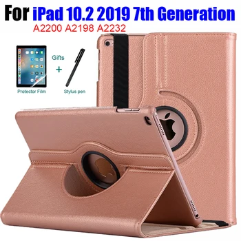 Smart Case for iPad 10.2 2019 Case Cover for Apple iPad 7 7-osios Kartos A2200 A2198 A2197 Funda 360 Laipsnių Besisukantis Oda