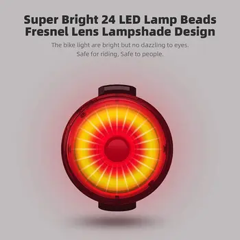 Smart Dviračių Šviesos Lempos Vandeniui LED Įkrovimo Saugos Įspėjimas Dviračių užpakalinis žibintas Kalnų Dviračių Galinis Žibintas Priedai