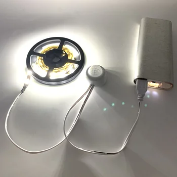 Smart Įjungti IŠJUNGTI PIR Judesio Jutiklis LED Juostelės Flexiable Klijų lempos juosta 5V USB LED Šviesos Spinta Laiptai, Virtuvės Spintelė 36645
