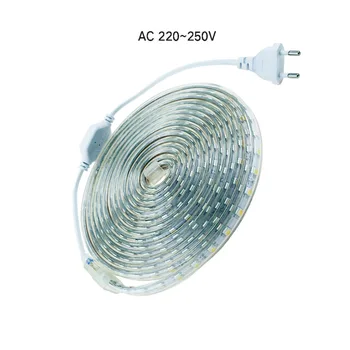 SMD 5050 LED Juosta IP67 atsparus Vandeniui ledstrip 220V lanksti LED šviesos Juostelės 60 led/m su ES plug 1m 2m 3m 5m 10m, 15m 20m 25m IL