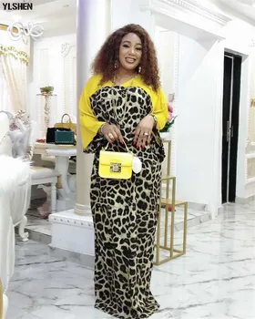 Spausdinti Ilgas, Maxi Suknelė Afrikos Suknelės Moterų Plius Dydis Dashiki Leopard Afrikos Drabužius Abaja Dubajaus Musulmonų Suknelė Afrikos Skraiste