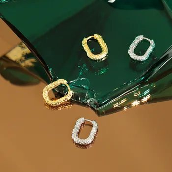 S'STEEL Ovalo formos Auskarai 925 Sterlingas Sidabro Hoopas Auskarai Moterims korėjos Nereguliarus Minimalistinio Earings Pendientes Aro Fine Jewelry