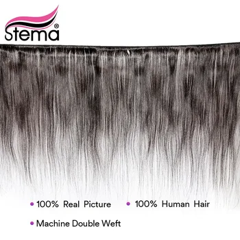 Stema Peru Tiesiai 8-40Inch 3PCS Ryšulius Su 4x4 Nėrinių Uždarymo Ryšulius Su Uždarymo Ilgai Ilgis Žmogaus Remy Hair Extension