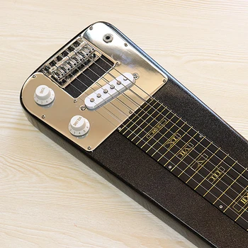 Stock ashwood kūno Havajų gitara, elektrinė gitara 30 colių mini juodas 6 styginiai elektrinė gitara 37504