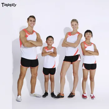 Suaugusiųjų sporto kostiumai stalo teniso veikia nustatyti rankovių vyrų ir moterų, veikia kostiumas šeimos Bėgimo Takelio sporto srityje mėlyna