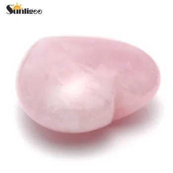 Sunligoo 45mm Širdies Formos Akmuo, Natūralus Rožių Kvarco Kristalo Pink 