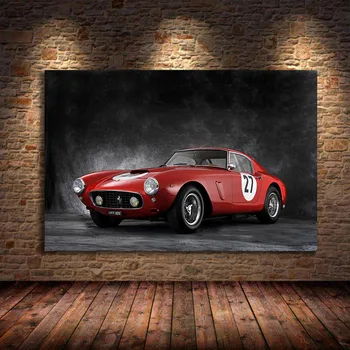 Supercars Plakatai Ferrari 250 GTO Automobilių Sporto Retro Automobilių Nuotraukos Spausdinimo Ir Plakato Sienos Meno Tapybos Drobės Namų Dekoro Neįrėminti
