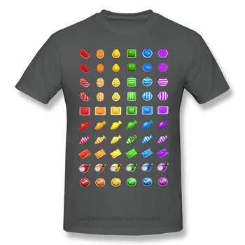 T-Shirt Vyrams Stiprintuvas Rainbow Medvilnės Tees Crewneck Candy Crush Atsitiktinis Puzzle Žaidimas Marškinėliai 6XL Juokinga Plius Dydis Drabužiai