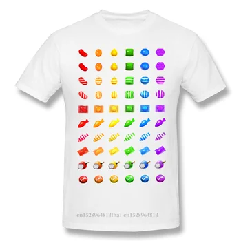 T-Shirt Vyrams Stiprintuvas Rainbow Medvilnės Tees Crewneck Candy Crush Atsitiktinis Puzzle Žaidimas Marškinėliai 6XL Juokinga Plius Dydis Drabužiai