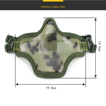Taktinis Airsoft Pusę Veido Kaukė Kvėpuojantis plieniniais Apsaugos Kaukė Karinės Dažasvydis BB Gun Šaudymo Medžioklės Įranga