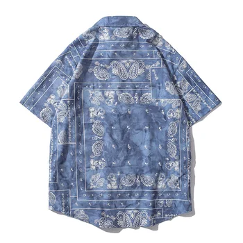 Tamsiai Piktogramą Bandana Havajų Marškinėliai Vyrams Turn-žemyn Apykaklės vyriški Polo Marškinėliai Vyras Palaidinė