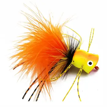 Tigofly 6 vnt./daug Orange UV Paviršiaus Seaducer Varlė Putų Galvos Popper Bass Fishing Skrenda Masalas