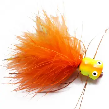 Tigofly 6 vnt./daug Orange UV Paviršiaus Seaducer Varlė Putų Galvos Popper Bass Fishing Skrenda Masalas