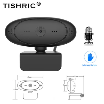 TISHRIC Kameros 1080p su automatinio Fokusavimo funkcija Web Kamera su Mikrofonu HD Kompiuterį, Fotoaparatą, Transliacijos Tinklo mokymo Telekonferencijų