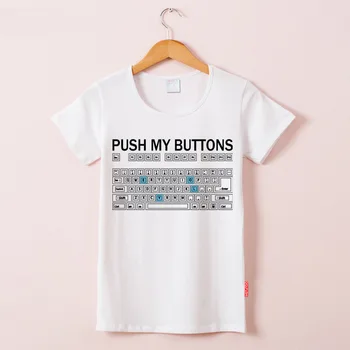 Trumpomis rankovėmis plius dydis Juokingas klaviatūros print t shirt moterims, kawaii drabužius 2020 metų vasaros mielas viršūnes harajuku Seksualus marškinėlius streetwear