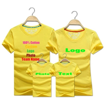 Tuščias Būvis Logotipą Foto Tekstas Atspausdintas Šeimos T-shirt Moterims, Vyrams, Tėtis, Mama, Vaikai, Vaikas, Vasarą Komandos Marškinėliai Šalis, Berniukas, Mergaitė, marškinėlius