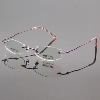 Unisex Optiniai Akinių Rėmeliai Titano Lydinio Akinius Rėmo Taškus Recepto Akiniai RUI HAO AKINIAI Prekės ženklas oculos gafas 39015