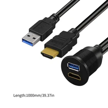 USB 3.0 Ir HDMI-suderinama Su HDMI-suderinama + USB3.0 AUX Plėtra prietaisų Skydelio Vandeniui Automobilių Įterptųjų Montavimo Kabeliai
