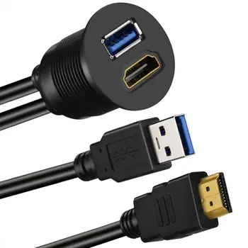 USB 3.0 Ir HDMI-suderinama Su HDMI-suderinama + USB3.0 AUX Plėtra prietaisų Skydelio Vandeniui Automobilių Įterptųjų Montavimo Kabeliai