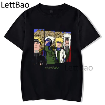 Uzumaki Naruto Anime T-shirts Kakashi Hatake Harajuku T-Shirt Vasaros Naujovė Grafinis Spausdinti Moterys Vyrams trumpomis Rankovėmis Unisex Viršuje Tee