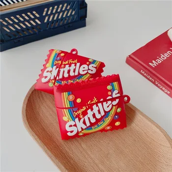 Už Airpods Atveju,Skittles Saldainių Atveju Airpods 1/2 Atveju Minkšto Silikono Ausinių Ausinių Padengti Airpods PrO Atveju