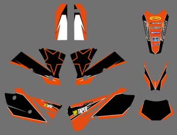 Už KTM EXC 125 200 250 300 400 450 525 2004 Lipdukas Lipdukas Rinkinys Motocross Komanda Grafinio Fono Lipdukai Oranžinė Juoda