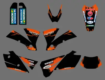Už KTM EXC 125 200 250 300 400 450 525 2004 Lipdukas Lipdukas Rinkinys Motocross Komanda Grafinio Fono Lipdukai Oranžinė Juoda