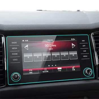 Už Skoda Kodiaq Karoq 2017 m. 2018 m. 2019 M. 8 Colių Grūdintas Stiklas Screen Protector Automobilių GPS Navigacijos Ekrano Apsauginės Plėvelės